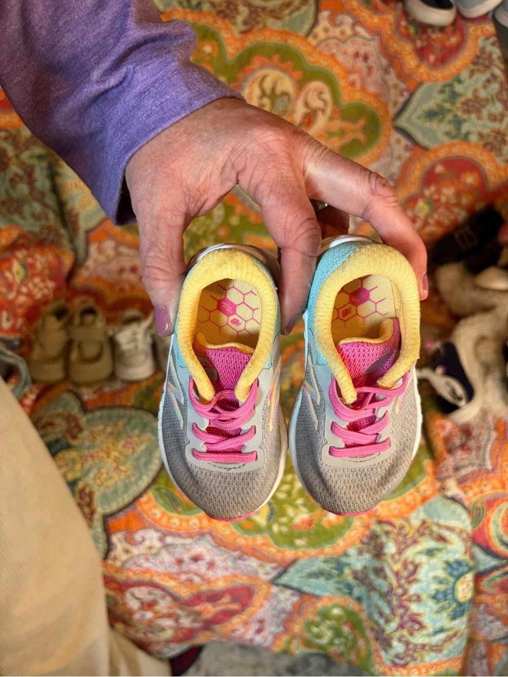 Wonder Nation Navy and White Baby Lace-Up Sneakers and New Balance multi colored